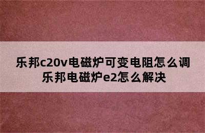 乐邦c20v电磁炉可变电阻怎么调 乐邦电磁炉e2怎么解决